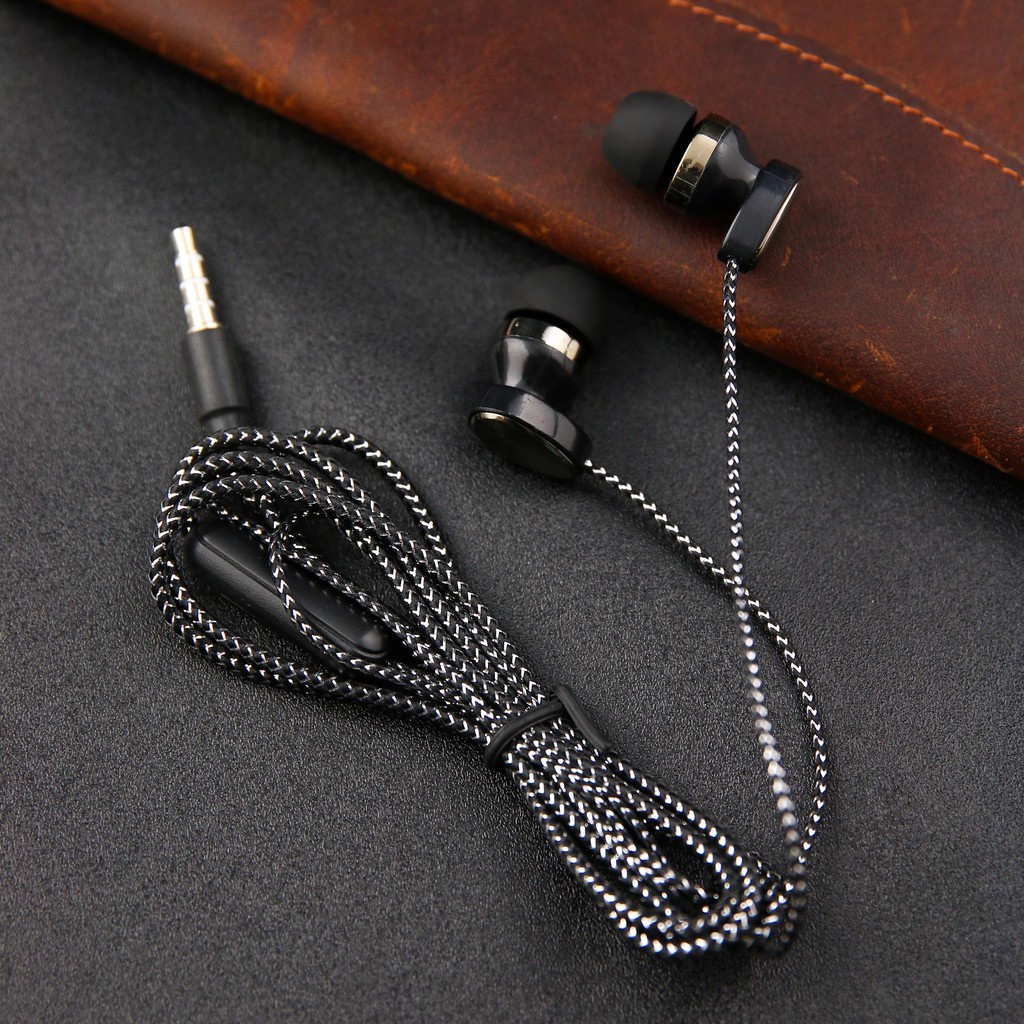 Tai nghe nhét tai có Mic Chống Ồn, dây cáp siêu bền, chống rối Và Jack cắm 3.5mm tương thích điện thoại,máy tính
