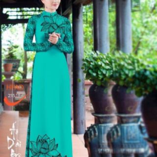 Vải áo dài hoa sen