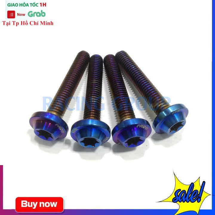 Bộ Ốc Lốc Máy Inox Gắn Xe Máy Đầu Proti Màu Titan