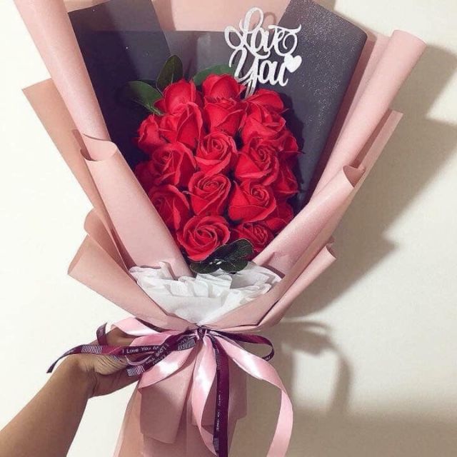 Sỉ Bó Hoa Hồng Sáp Đỏ 20 Bông
