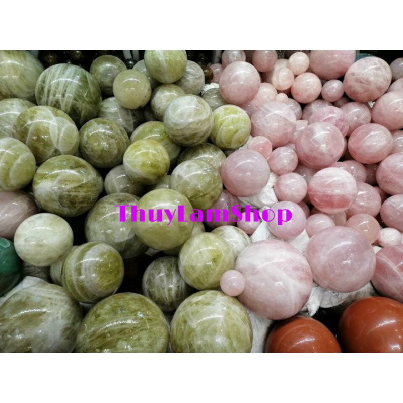 Quả cầu đá thanh tẩy bài tarot, đặt bàn thờ thần tài, bàn làm việc, bàn học, sưu tầm