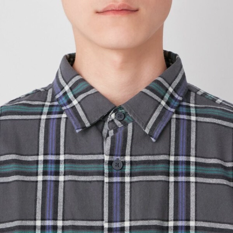 Áo sơ mi nam dài tay kẻ caro flannel dòng oversize thời trang, năng động của GU - Nhật
