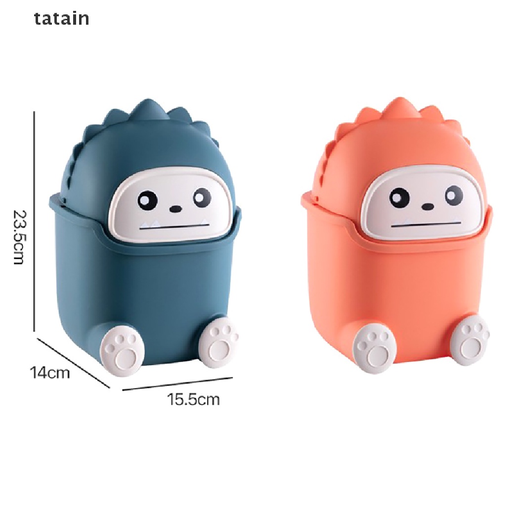 [TAT] Ins Desktop Small Trash Bin Waste Bin Bedroom Home Cute Trash Can With Lid CVX