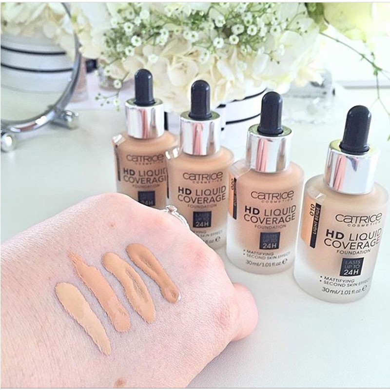 Kem nền Catrice HD Liquid Coverage Foundation kiềm dầu không trôi đều màu che khuyết điểm [𝐓𝐚̣̆𝐧𝐠 𝐦𝐚́𝐲 𝐦𝐚𝐬𝐬𝐚𝐠𝐞𝐫 𝐦𝐚̣̆𝐭]