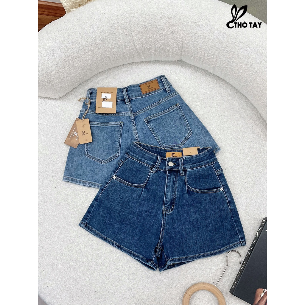 Quần short jean trơn 2 màu THỎ TÂY QSJ329