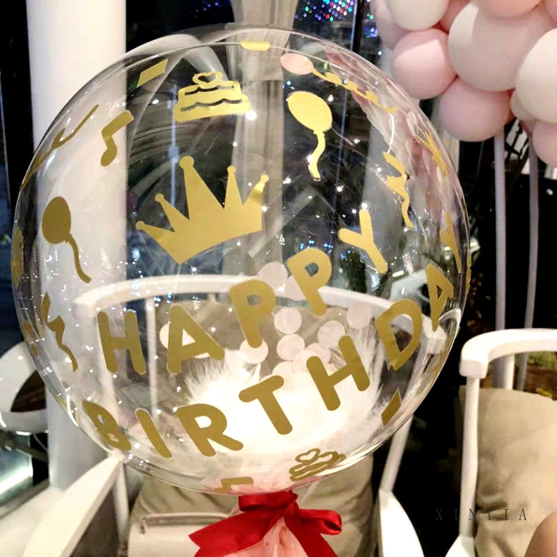Sticker hình bong bóng trong suốt dán trang trí tiệc sinh nhật chất lượng cao