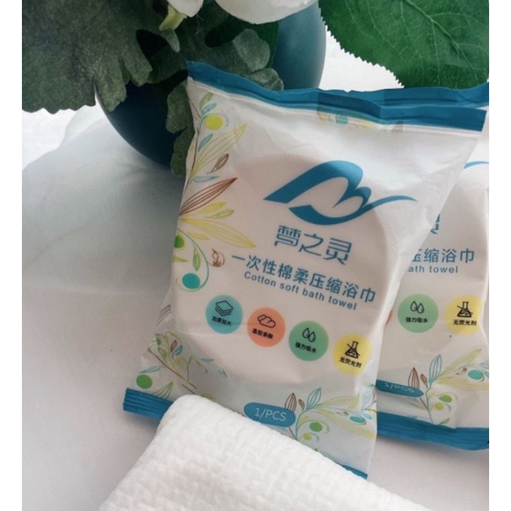 Khăn Tắm Du Lịch Dạng Nén Dùng 1 Lần Tiện Lợi