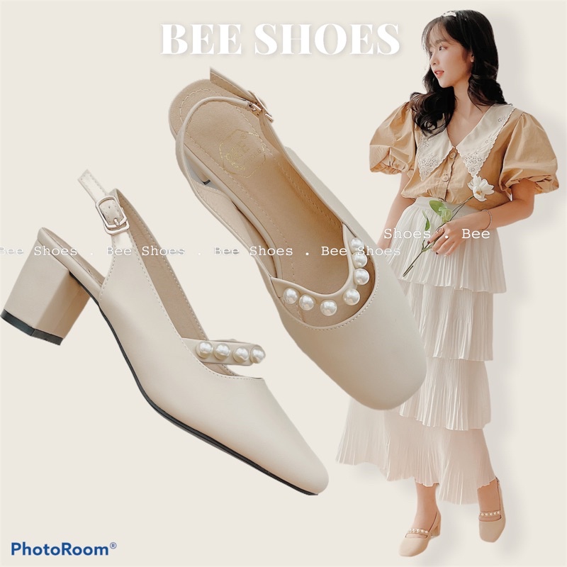 BEESHOES - GIÀY BÚP BÊ GÓT VUÔNG 3CM MŨI VUÔNG DA MỀM - GIÀY THỜI TRANG DA MỀM SIÊU ÊM MÀU KEM-BE 201082