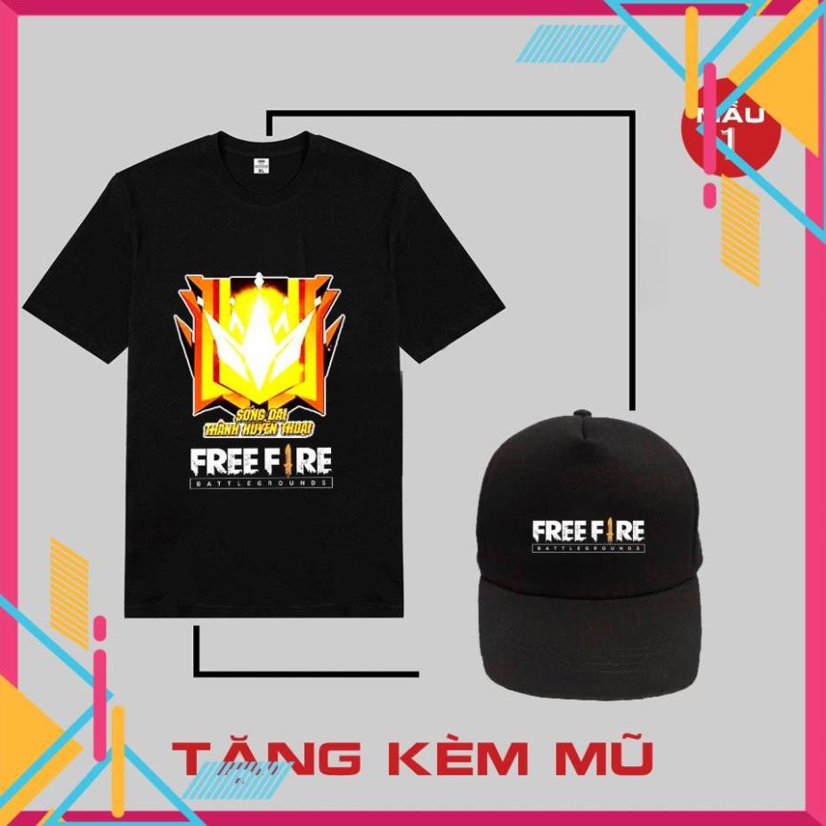 BST Áo FREE FIRE mẫu SALE nhất⚡️TẶNG KÈM MŨ FF⚡Áo phông game in hình Free Fire cực chất