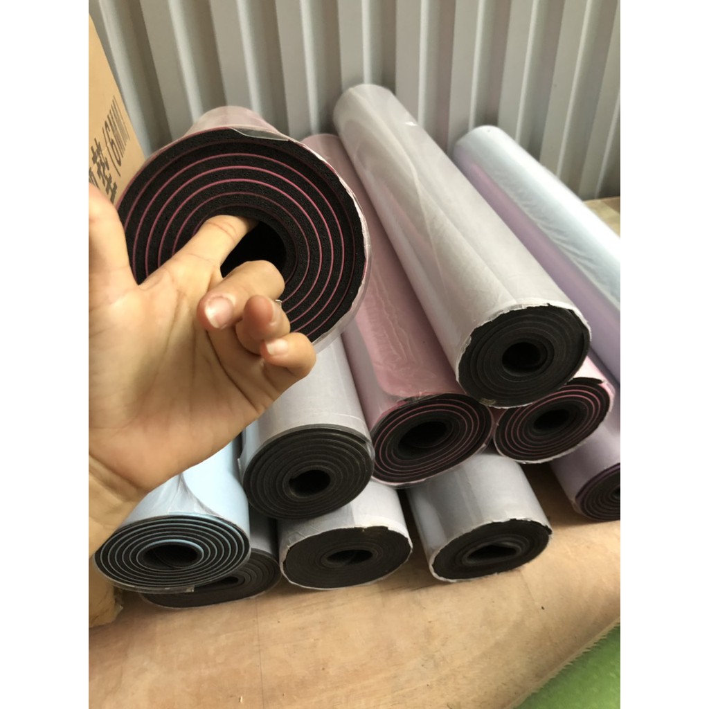 Thảm Tập Yoga Định Tuyến Da PU Kèm Túi Đựng và Dây Buộc Cao Cấp - Tập Gym- Màu Xanh Ngọc