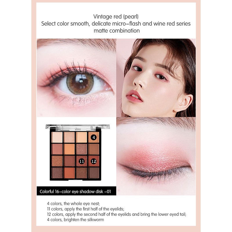 (Hàng Mới Về) Bảng Phấn Mắt 16 Màu Chống Nước Lâu Trôi Tiện Dụng | BigBuy360 - bigbuy360.vn