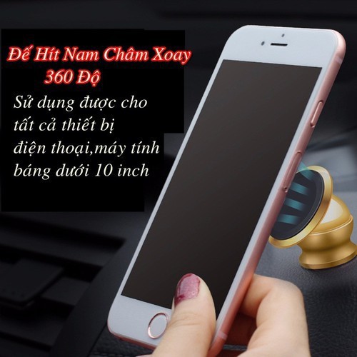 Bộ đế hít nam trâm giá đỡ điện thoại trên xe hơi, ô tô 360 độ (Màu ngẫu nhiên) | BigBuy360 - bigbuy360.vn