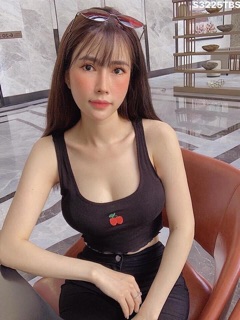 Áo hai dây thêu quả chery