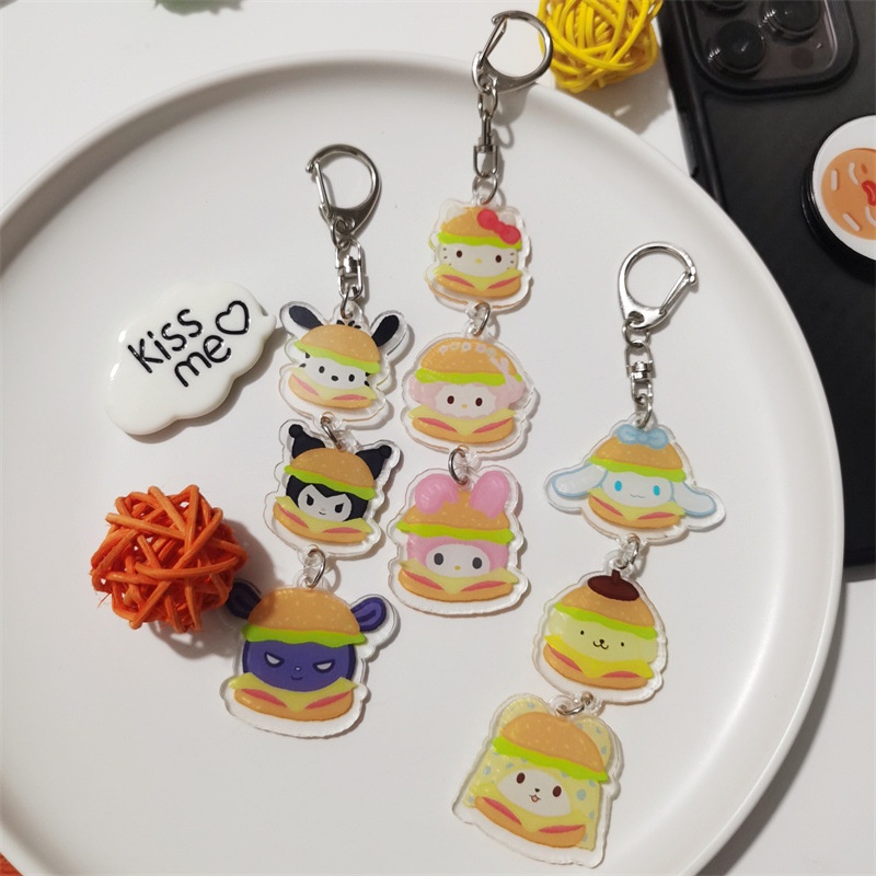 Sanrio Móc Khóa Acrylic Hình Hamburger Xinh Xắn