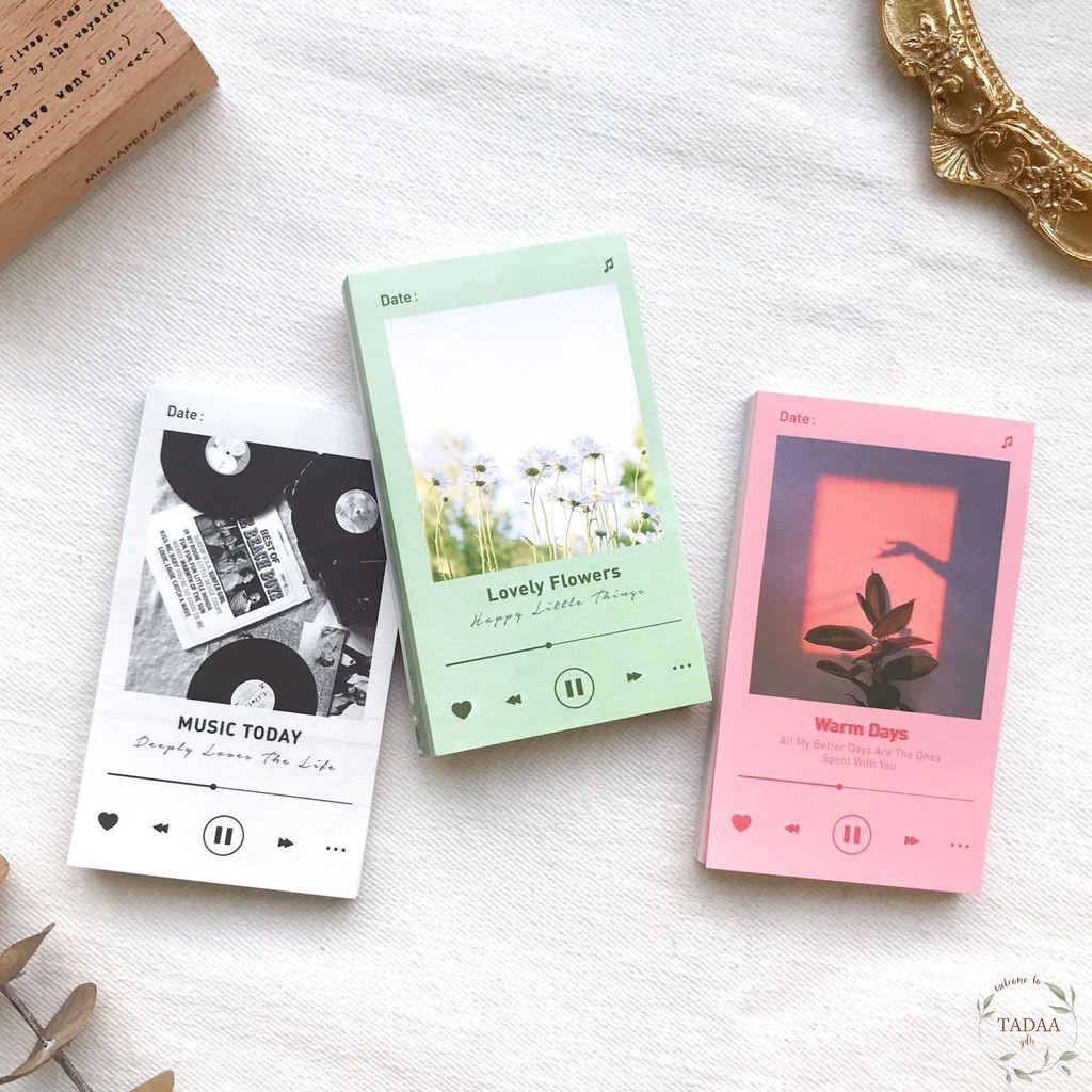 Set 50 giấy hoa lá vintage, music, bầu trời nhiều màu sắc trang trí sổ bullet journal