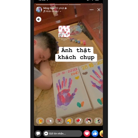 Set làm tranh in ấn bàn tay, vân tay kỉ niệm siêu hot dễ làm♥️