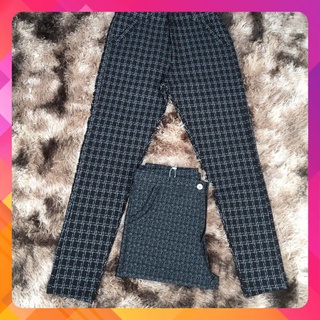 Quần Tây Nữ Cotton Đẹp - Dây Kéo - Sọc Caro Đại - size từ 40 - 75 ký