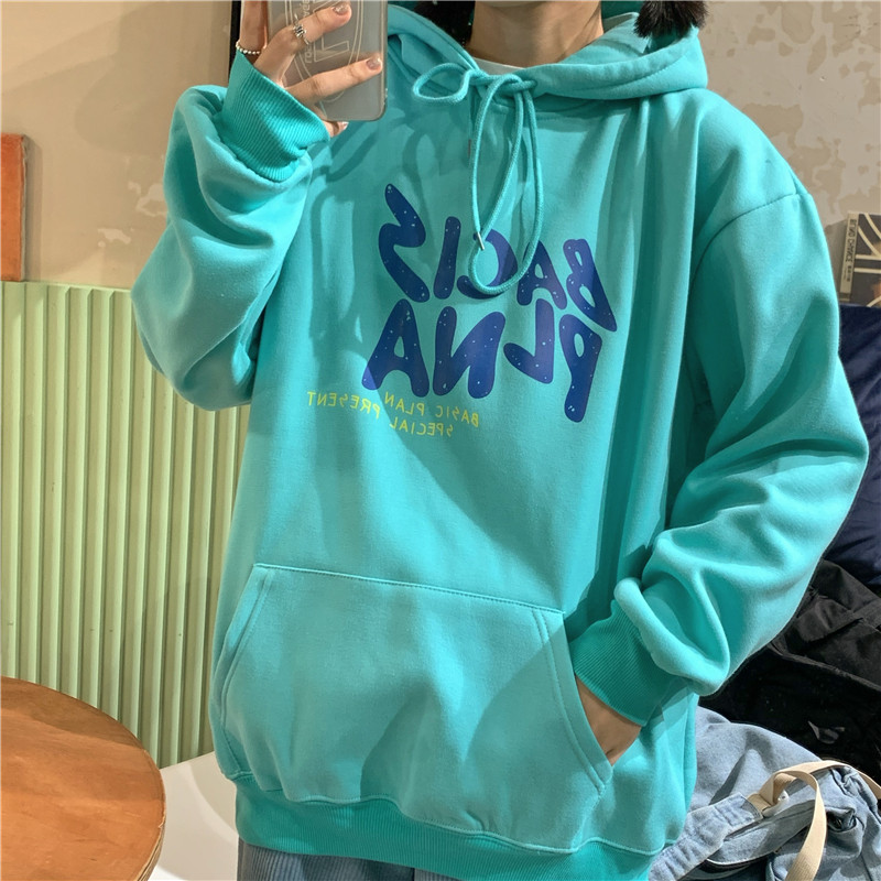 Áo Hoodies Tay Dài In Họa Tiết Chữ Phong Cách Ulzzang Hàn Quốc