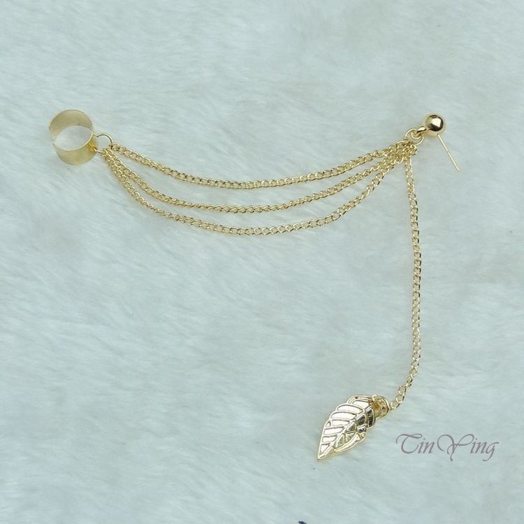 GETNOIVAS Khuyên Vành Tai Hợp Kim Hình Chiếc Lá Xinh Xắn Thời Trang Cho Nữ