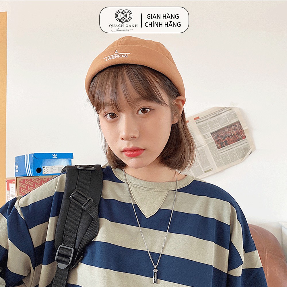 Mũ quả dưa địa chủ beanie unisex QO ACESSORIES không vành chữ A Moment MU62