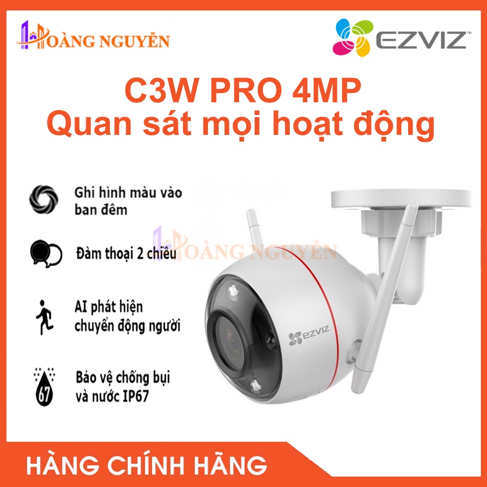 Camera Wifi EZVIZ C3W Pro 4MP Smart home camera (màu sắc 24/7, nhận diện người AI, báo động, đàm thoại 2 chiều) | WebRaoVat - webraovat.net.vn