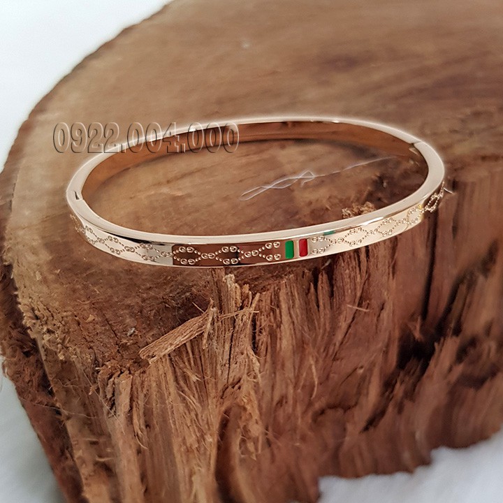 Vòng tay nữ bảng mỏng khắc hoa văn GC.