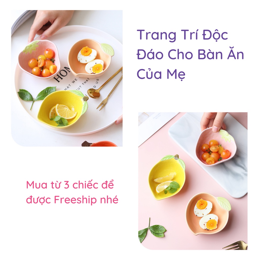Đĩa Đựng Nước Chấm Cho Bé Hình Dứa Gốm Sứ Cao Cấp Dung Tích 70ml Ấm Baby Dạy Trẻ Tập Ăn Kiểu Nhật Bản Ấm Gift &amp; Decor