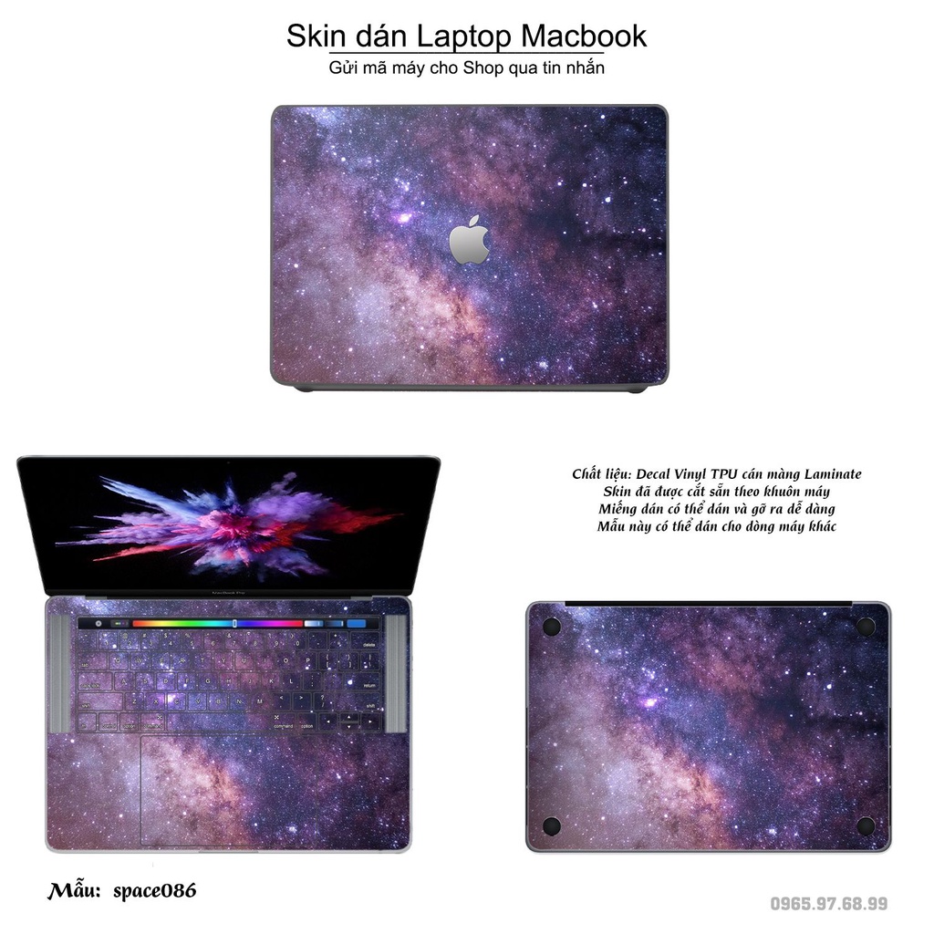 Skin dán Macbook mẫu không gian (đã cắt sẵn, inbox mã máy cho shop)