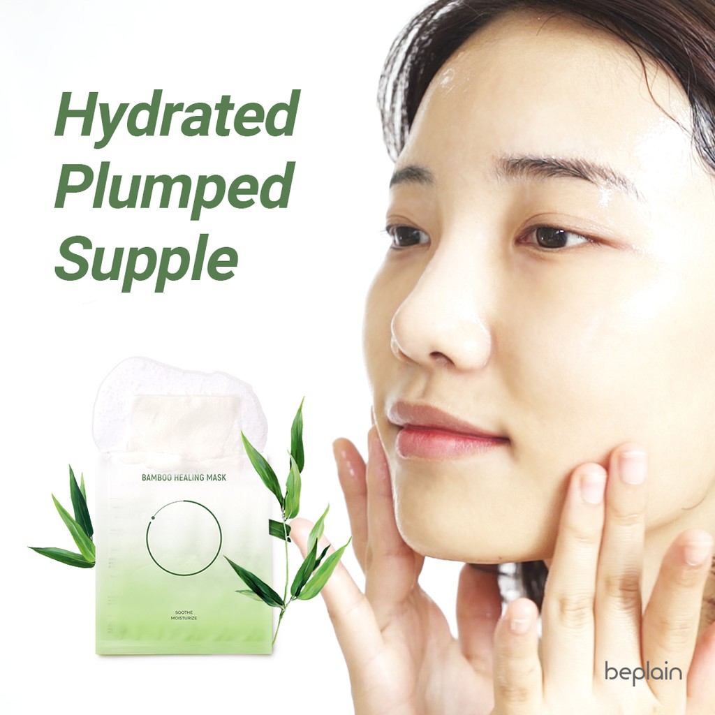 Bộ 10 Mặt Nạ beplain dưỡng ẩm, làm dịu da từ Nước Tre Bamboo Healing