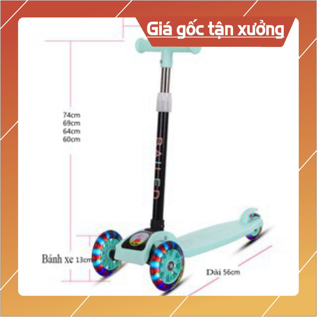 Scooter - Xe trượt Scooter 3 bánh có bánh xe phát sáng cho bé yêu, xe cho bé