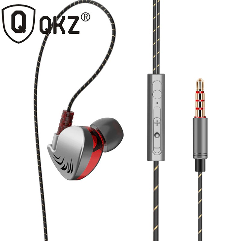 QKZ Earphone Gaming Headset With Mic Hifi Bass Music Earphones Clamp For Samsung For Xiaomi Earbud