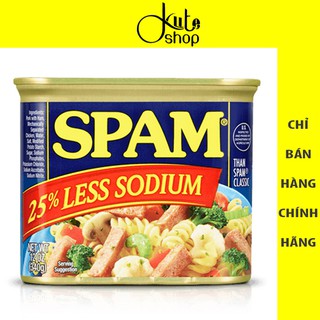 Thịt hộp ít mặn hiệu SPAM hộp 340g - hàng Mỹ