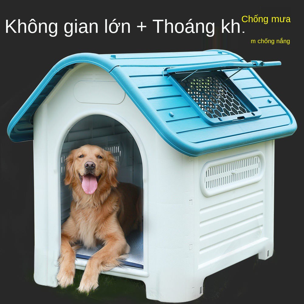 Chuồng cho chó ngoài trời chống mưa nhà ấm áp kiểu mùa đông trong cũi lớn