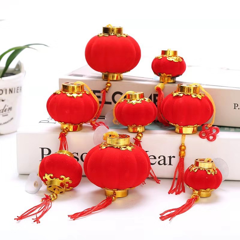 Đèn lồng đỏ mini bằng nhựa trang trí lễ tết