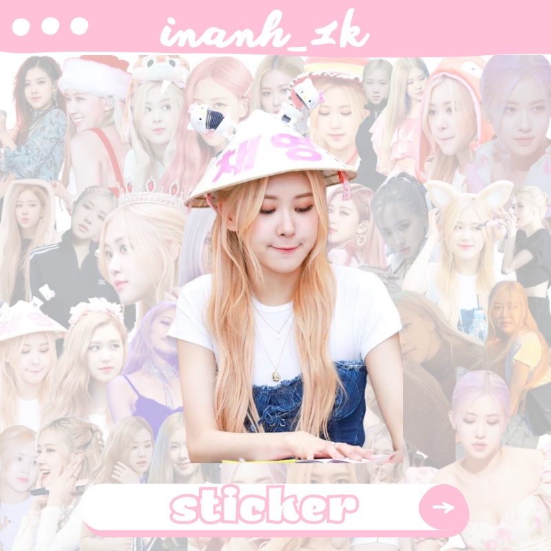 Bộ 100 hình dán thành viên Rose nhóm Black Pink
