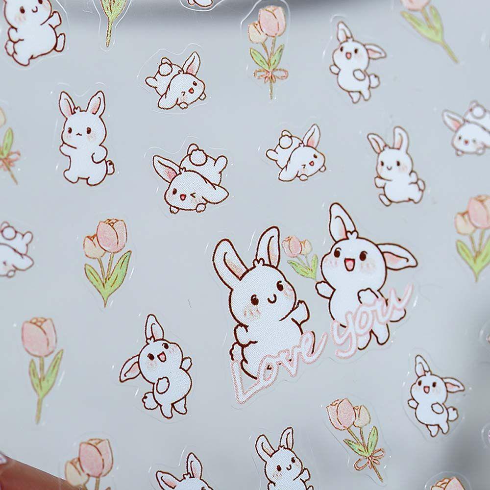 QQMALL Miếng Dán Trang Trí Móng Tay 5D Hình Hoa Mộc Lan Dễ Thương DIY