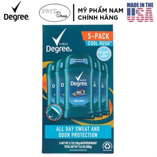Hộp 5 chai Lăn sáp khử mùi nam Degree Men Cool Rush 76g