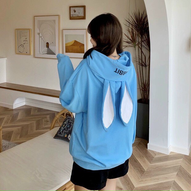 Áo hoodie nam nữ form rộng đơn giản thời trang phối nón tai thỏ lớn bản cute | BigBuy360 - bigbuy360.vn