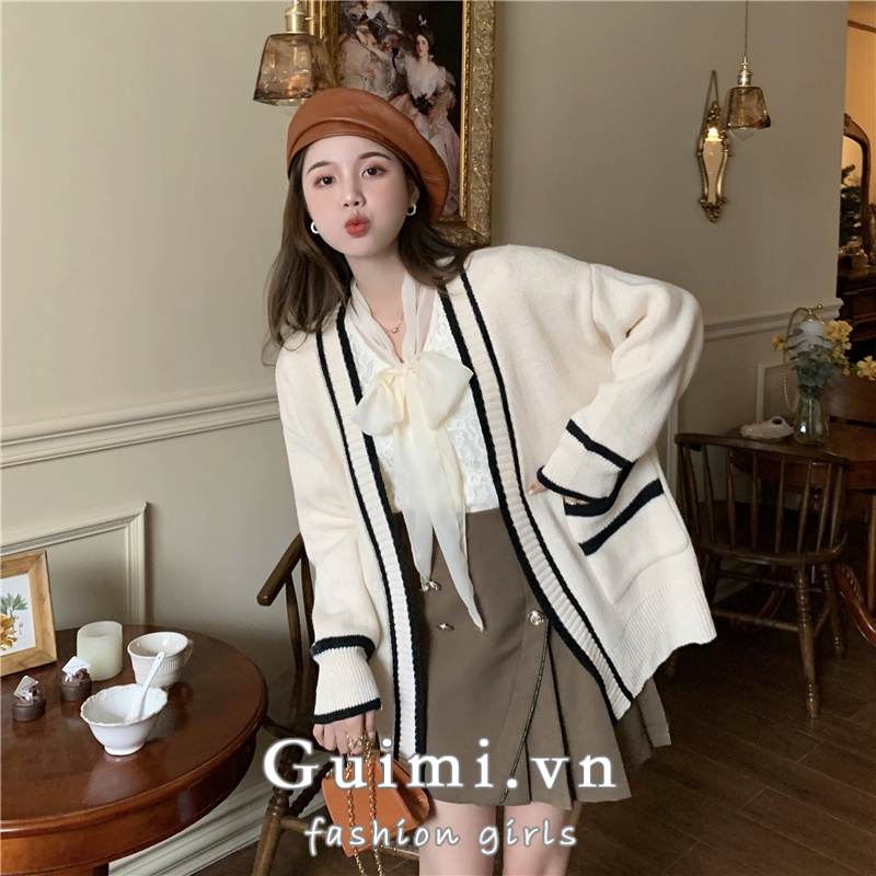 Áo khoác cardigan NZN dệt kim dáng rộng phong cách Hàn Quốc cho nữ