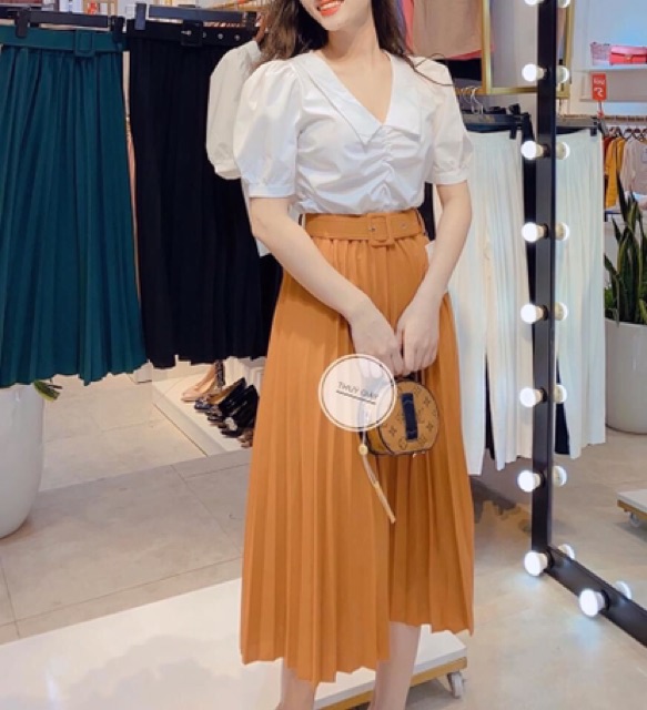 sơ mi rún ngực hàng thiết kế SMS012133