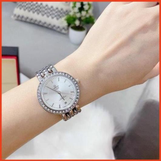 Đồng hồ nữ omega viền đính đá sành điệu đẳng cấp