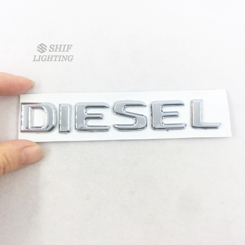 Biển logo DIESEL trang trí xe hơi chất liệu ABS và chrome