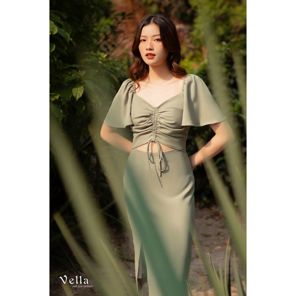 Vella Fashion - Đầm nữ cut out rút nhún ở ngực VD22024