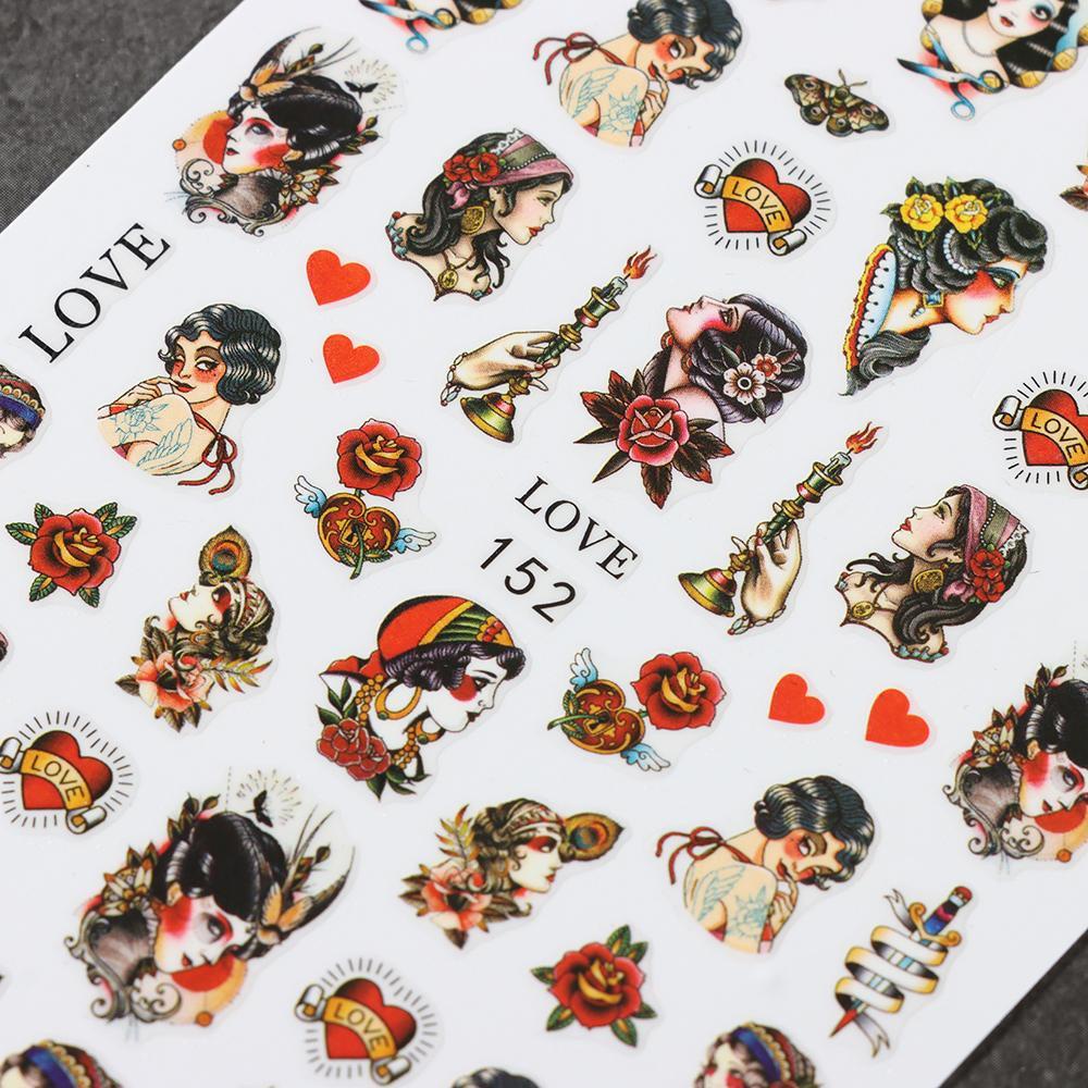 NIUYOU Sticker Dán Móng Phong Cách Gothic