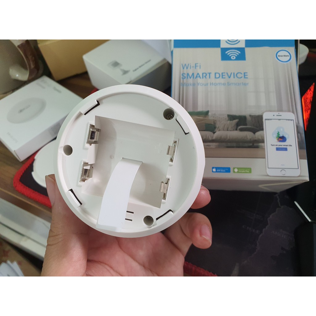 Còi báo khách, báo động Tuya Wifi /Zigbee tích hợp đo nhiệt độ và độ ẩm, 18 kiểu chuông, nguồn USB 5v và pin dự phòng.