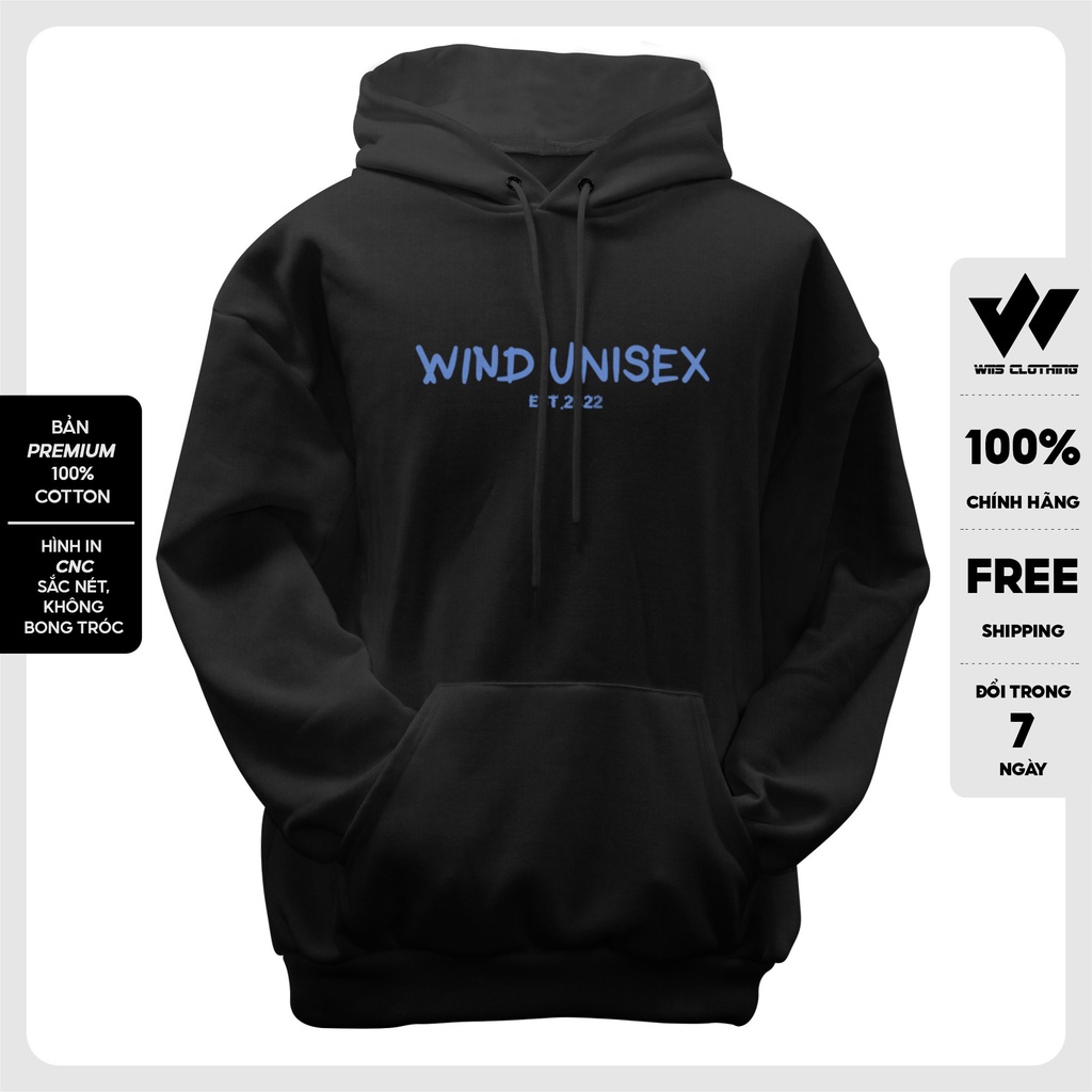 Áo hoodie form rộng WIIS bản Premium unisex nỉ bông EMOIJ thời trang nam nữ oversize ulzzang