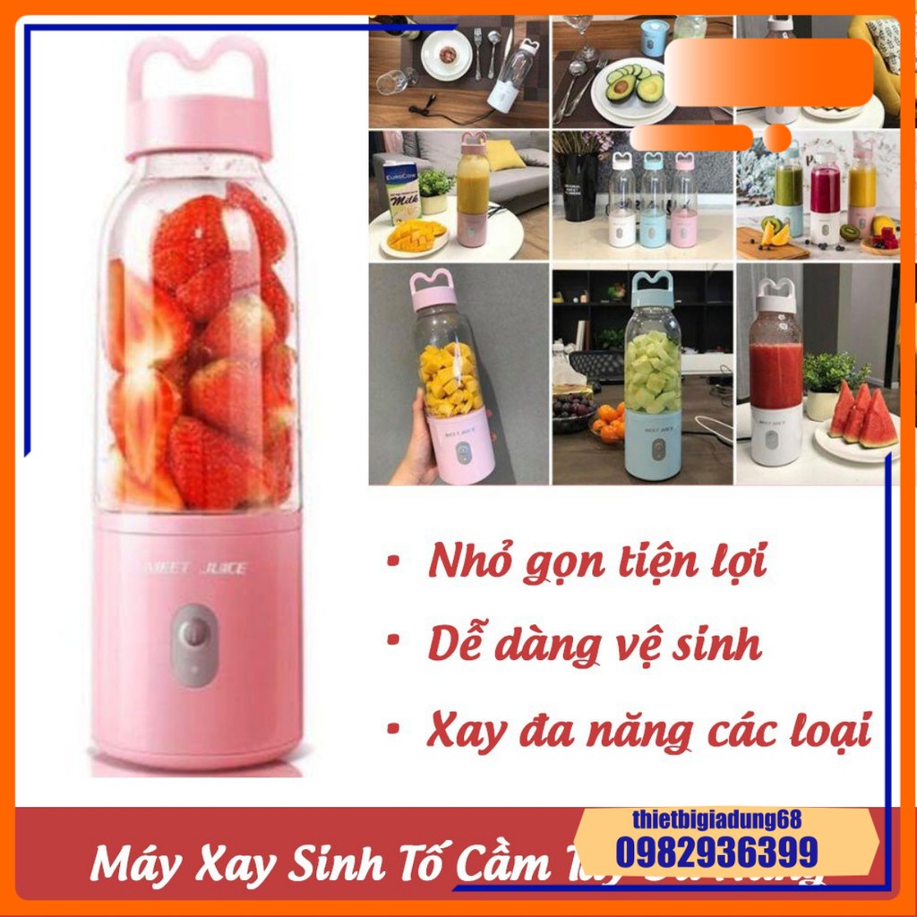 Máy Xay Sinh Tố Cầm Tay Meet Juice – Máy Xay Sinh Tố Mini Đa Năng – Xay Rau Củ Quả Trái Cây