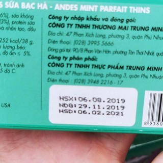 Socola Andes bạc hà 30g (6 viên x 5gr)