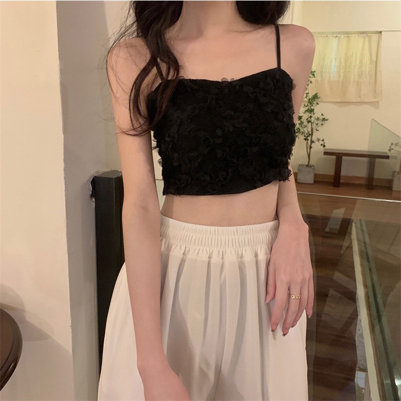 Áo ống hai dây ZHELIHANGFEI có đệm ngực phối ren