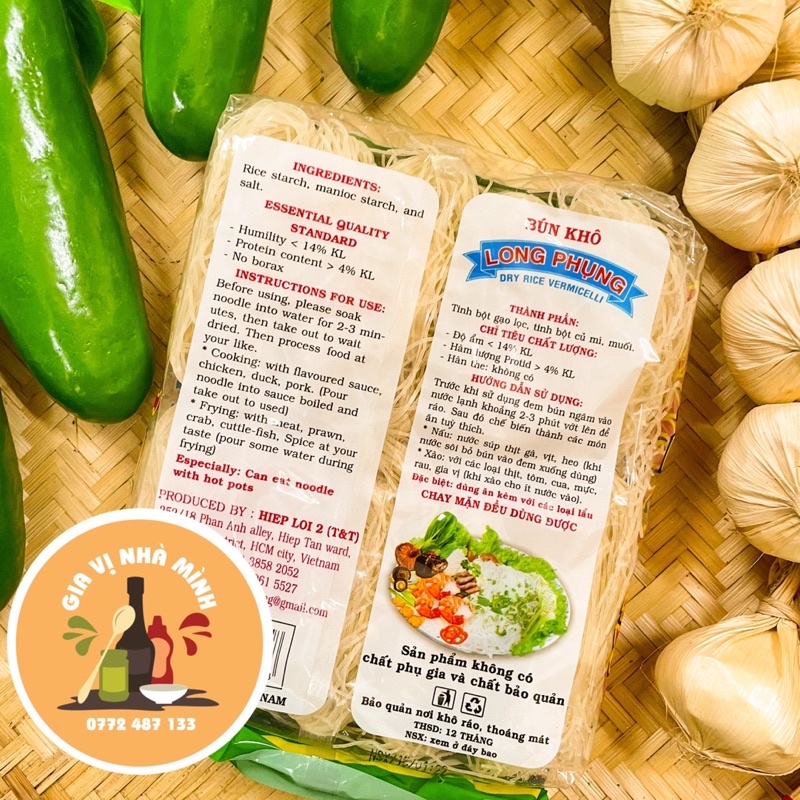 BÚN GẠO KHÔ LONG PHỤNG 400GR-500GR